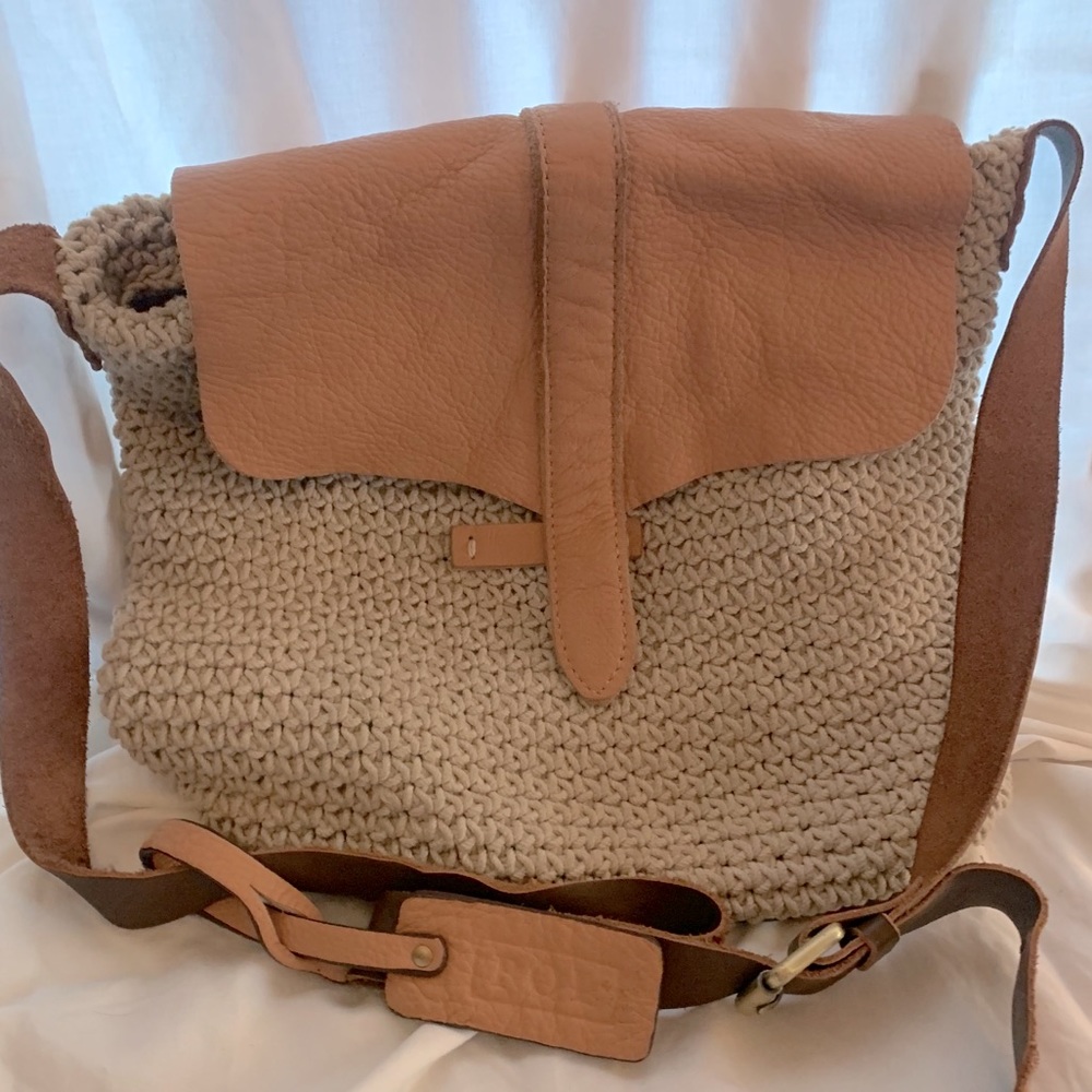 POL leather & crochet purse